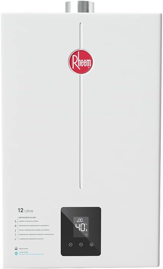 Aquecedor Gás Digital 12 Litros GN Bivolt Rheem