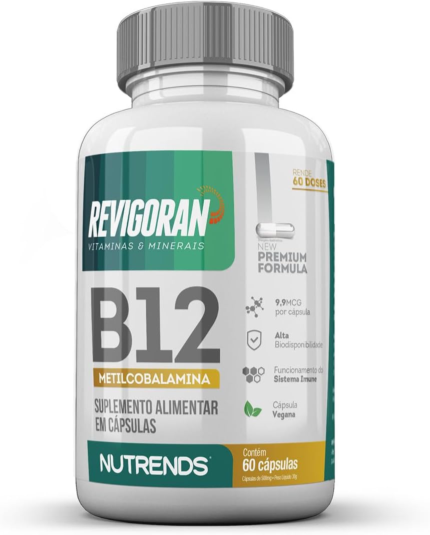 Revigoran Vitamina B12 Metilcobalamina 9,9mcg 413% 60 cápsulas, Nutrends