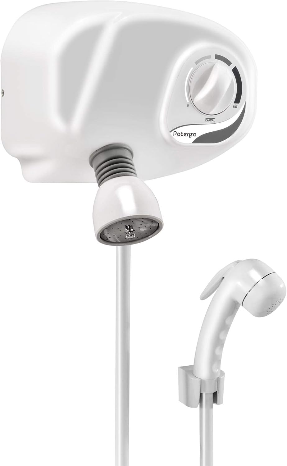 Ducha Com Pressurizador Potenza 4 Temperaturas Cardal Branco Pequeno